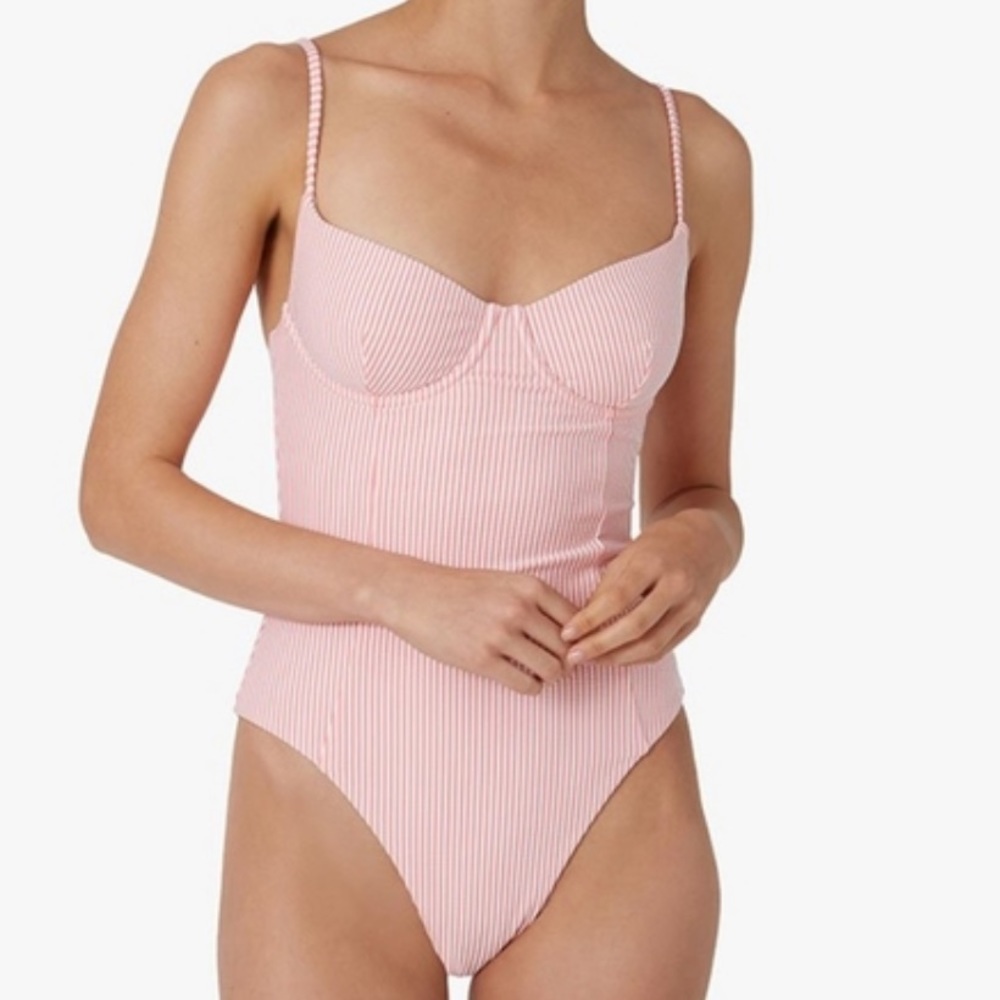 Onia Isabella high leg seersucker one piece Size L